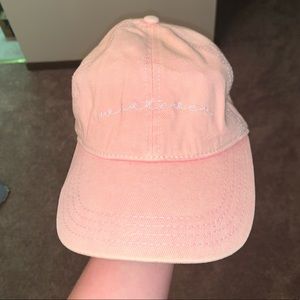 Pink “whatever” hat